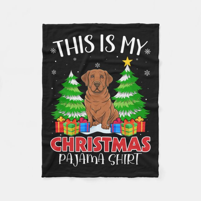 Manta Polar Estos son mis Navidades Pajama Labrador Perro Xmas (Anverso)