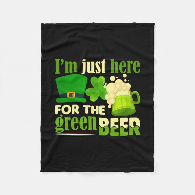 Manta Polar Estoy Aquí Por La Cerveza Verde (Anverso)