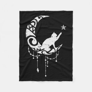 Manta Polar Estrella Crescent Moon Cat Estrella Mística Celest