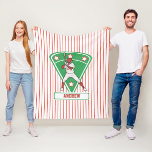 Manta Polar Estrella de Batalla de Béisbol Personalizada Red