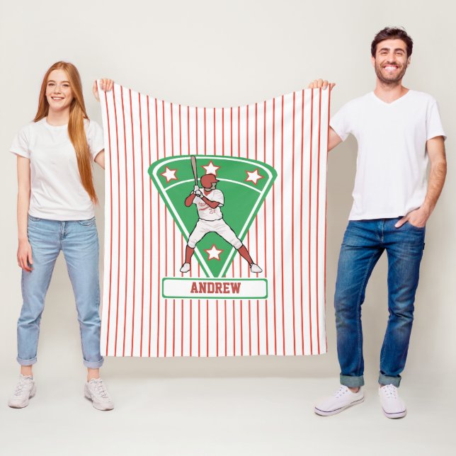 Manta Polar Estrella de Batalla de Béisbol Personalizada Red (In situ)