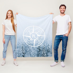 Manta Polar Estrella de brújula monograma bosque de picor de i
