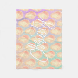 Manta Polar Estrella de caramelo de algodón melocotón púrpura 