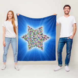 Manta Polar Estrella de David con guijarros
