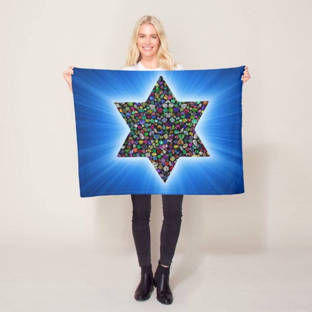 Manta Polar Estrella de David con guijarros (In situ)