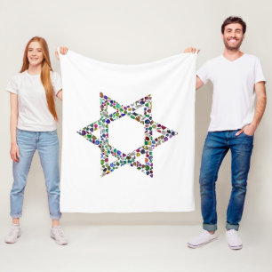 Manta Polar Estrella de David hecha con piedras en todos los c