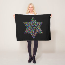 Manta Polar Estrella de David hecha con piedras en todos los c