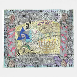Manta Polar Estrella de David, Shabbat Shalom Blanket