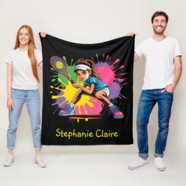 Manta Polar Estrella de tenis Chica Regalo de fiesta de cumple