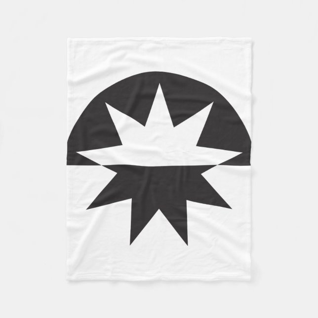 Manta Polar Estrella del Deco Blanco Negro (Anverso)