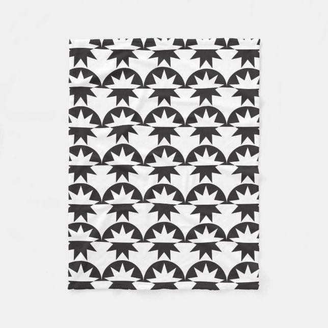 Manta Polar Estrella del Deco Blanco Negro (Anverso)