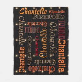 Manta Polar Estrella negra de la noche del collage del nombre