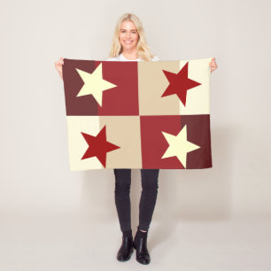 Manta Polar Estrella roja y crema eliminada