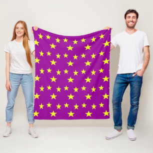 Manta Polar Estrellas amarillas en morado