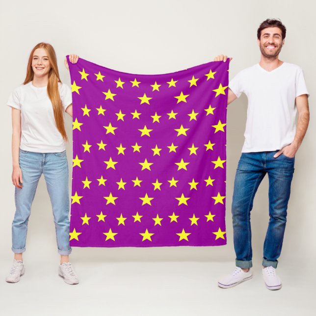 Manta Polar Estrellas amarillas en morado (In situ)