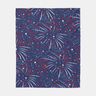 Manta Polar Estrellas azules blancas rojas de los fuegos