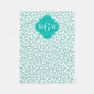 Manta Polar Estrellas blancas Aqua / Turq Quatrefoil Verde azu