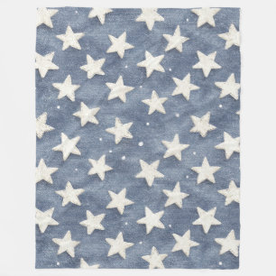 Manta Polar Estrellas Blancas Azules