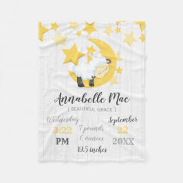 Manta Polar Estrellas celestes de luna y cordero para bebé