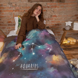 Manta Polar Estrellas de Aquarius Zodiac - Fleece Blanket