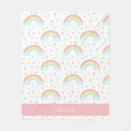 Manta Polar Estrellas de arcoiris personalizadas lindo Pastel 