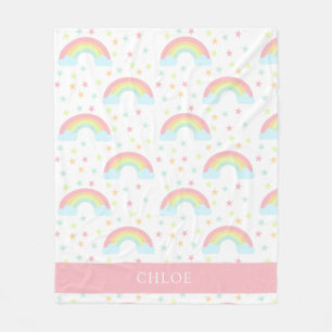 Manta Polar Estrellas de arcoiris personalizadas lindo Pastel