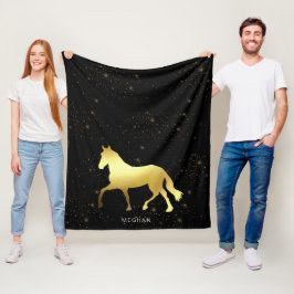 Manta Polar estrellas de caballo de oro ecuestre Monograma