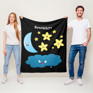 Manta Polar Estrellas de canto, personalizado de luna y nube