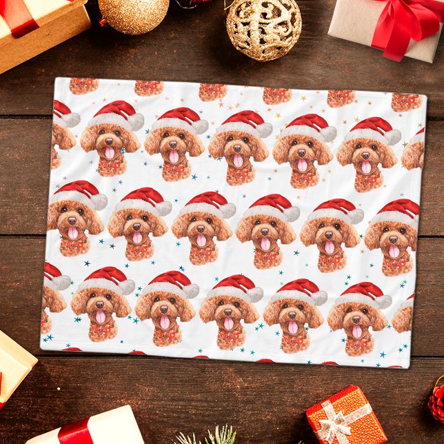 Manta Polar Estrellas de Navidad de la raza de perro Caniche (Subido por el creador)