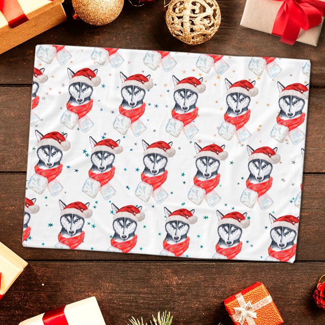 Manta Polar Estrellas de Navidad de la raza de perro Husky Sib (Subido por el creador)