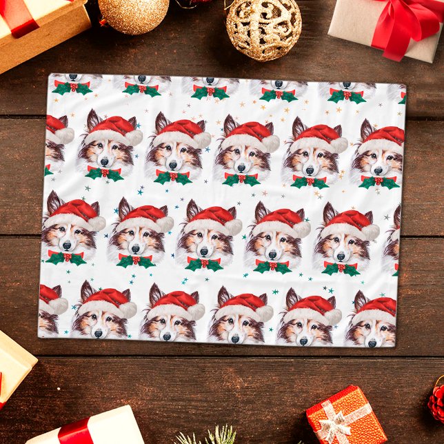 Manta Polar Estrellas de Navidad de la raza de perro Sheltie (Subido por el creador)