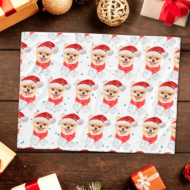 Manta Polar Estrellas de Navidades de raza de perro de Pomeran (Subido por el creador)