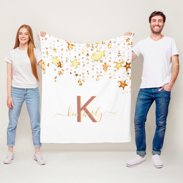 Manta Polar Estrellas de oro blanco, monograma (In situ)