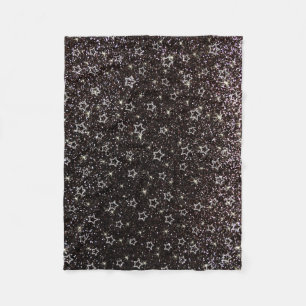Manta Polar Estrellas de purpurina negro