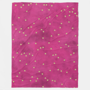 Manta Polar Estrellas doradas de fondo rosado