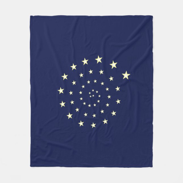 Manta Polar Estrellas elegantes en espiral sobre azul marino (Anverso)