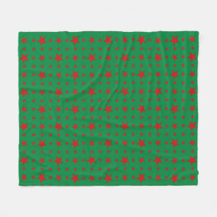 Manta Polar Estrellas fiestas rojas en verde