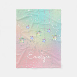 Manta Polar Estrellas holográficas Pastel swirl y cinta linda