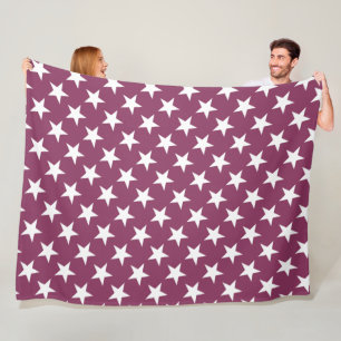 Manta Polar Estrellas modernas de diseño en color burdeos de l