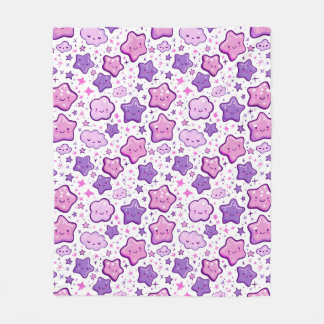 Manta Polar Estrellas moradas Nube Kawaii Cute Blanket