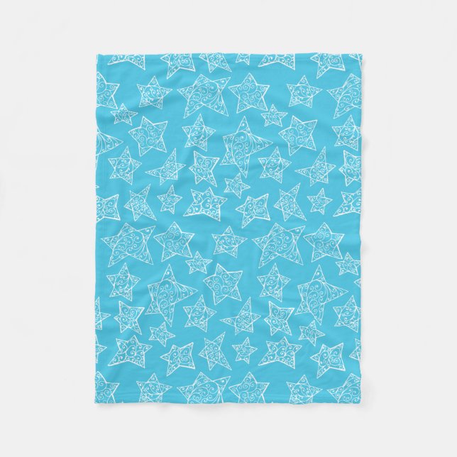 Manta Polar Estrellas Navidades dibujadas a mano (Anverso)