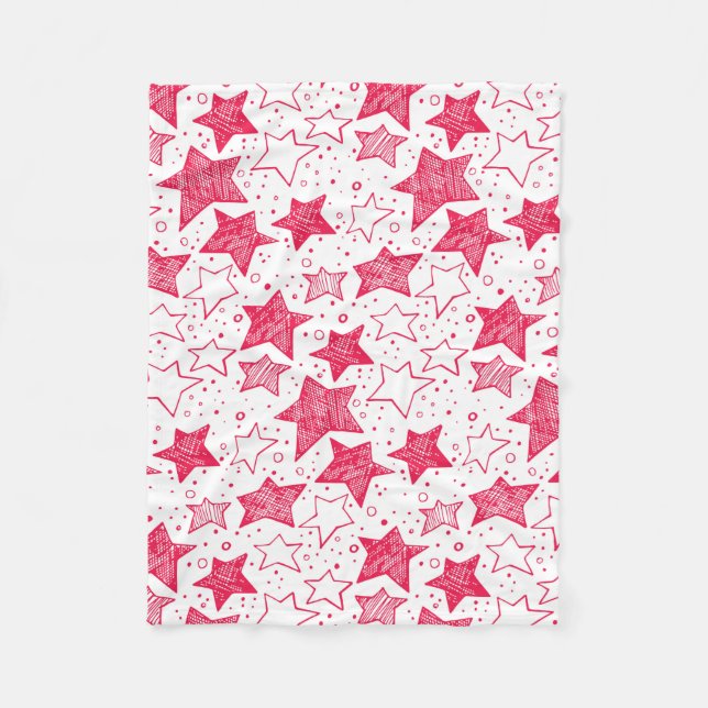 Manta Polar Estrellas Navidades dibujadas a mano (Anverso)