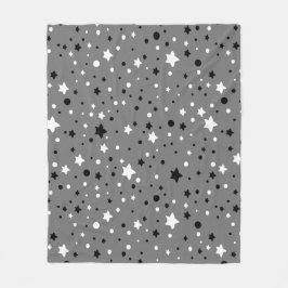 Manta Polar Estrellas negras y blancas en gris