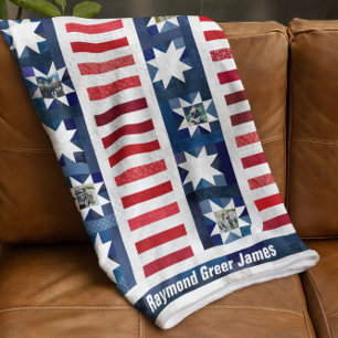 Manta Polar Estrellas patrióticas tiras Bandera Hero Quilt Pho