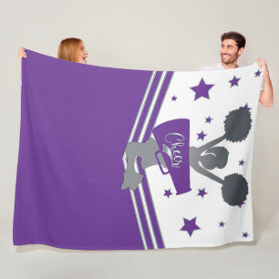 Manta Polar Estrellas Purpura y Plateado Animadoras Chicas Por