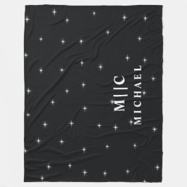 Manta Polar estrellas retro en blanco y negro monograma modern