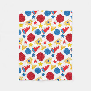 Manta Polar Estrellas Rojas Azules Alegre Megaphone Pom