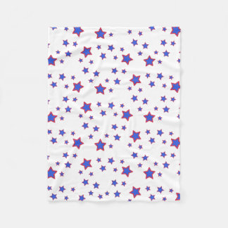 Manta Polar Estrellas rojas, blancas, y azules
