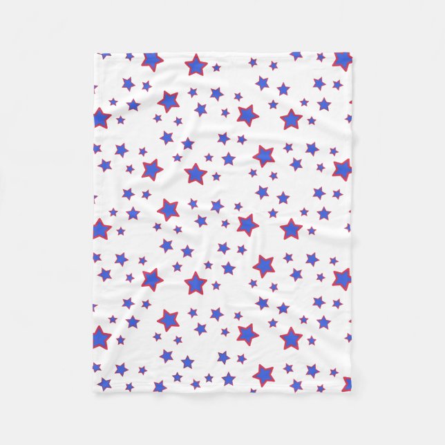 Manta Polar Estrellas rojas, blancas, y azules (Anverso)