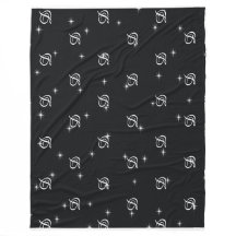 estrellas simples, blancas y negras monogramadas